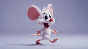 可爱小白鼠欢快奔跑