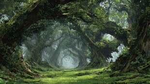 梦幻森林中的绿意幽径