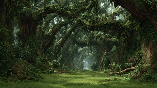 神秘梦幻的古老森林小径