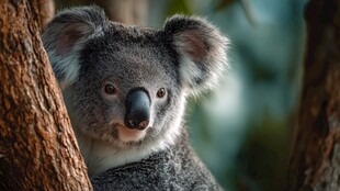 树旁可爱的考拉