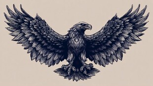 展翅雄鹰图案设计