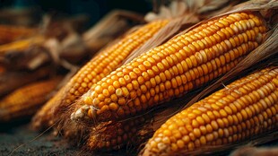 金黄饱满玉米特写