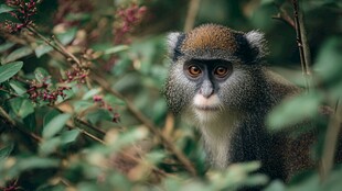 丛林中的长尾猴