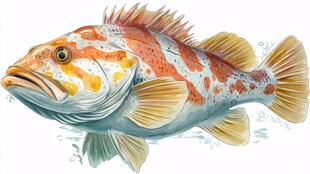 彩色斑点鱼的生动插画