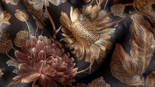 复古花卉刺绣精美织物