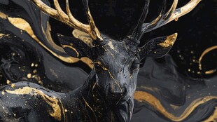 黑金艺术鹿 神秘而华丽
