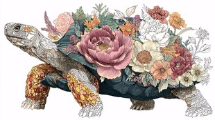 花饰乌龟插画
