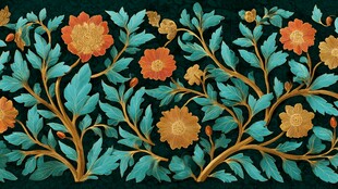 中式花卉叶饰精美图案