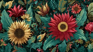 绚丽花卉图案 自然之美