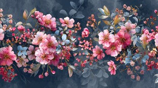 繁花锦簇的唯美花卉图案