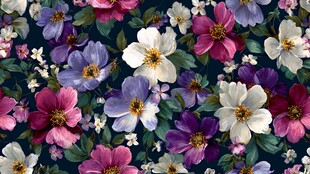 多彩花卉图案 繁花似锦