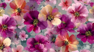 缤纷花卉图案背景图