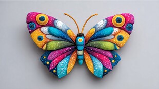 多彩立体蝴蝶艺术装饰品