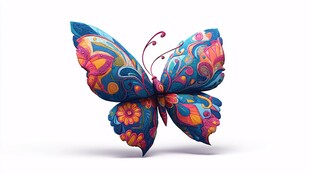 彩色花纹蝴蝶艺术形象