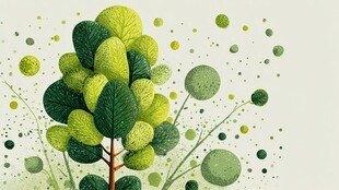 梦幻绿植插画 清新自然风