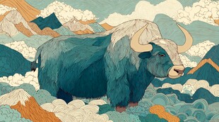 山野间的壮硕牦牛