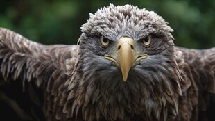 威严老鹰展翅特写