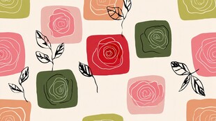 多彩玫瑰方块图案背景