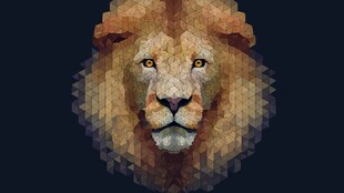 几何风格雄狮头像插画