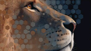 科技感狮子头像创意图像