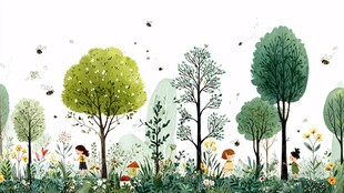 春日森林中的童趣时光