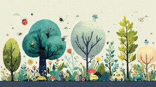 梦幻森林中的多彩植物世界