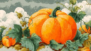 秋日南瓜田园插画