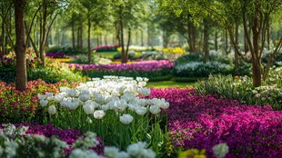 春日缤纷花海浪漫园林景