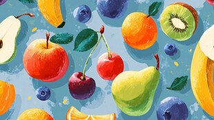 缤纷水果插画