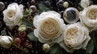 白玫瑰与梦幻泡泡的邂逅