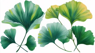 清新银杏叶插画