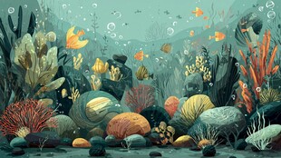 梦幻海底世界的多彩景观