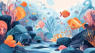 梦幻海底世界的多彩景观