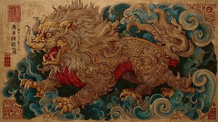 瑞兽麒麟图 尽显国风神韵