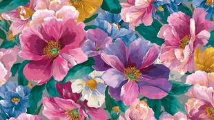 多彩花卉图案 绚丽多姿