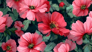 艳丽粉色花卉图案背景