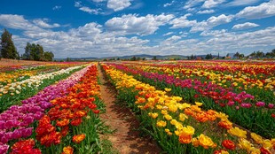 缤纷花海绽放田园美景