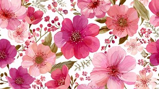 浪漫粉色花卉图案背景