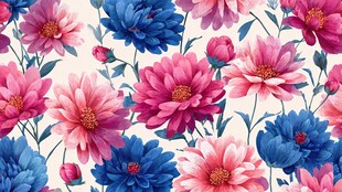 缤纷花卉图案 清新唯美风