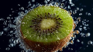 猕猴桃入水溅起晶莹水花