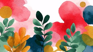 水彩绘就的多彩植物景观