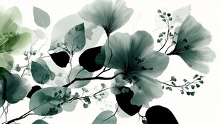 水墨花卉图案设计