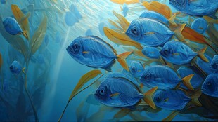 群鱼畅游的梦幻海底世界