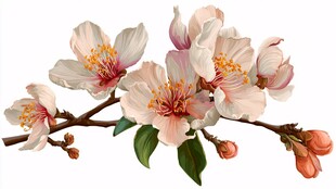 粉嫩桃花枝 娇艳绽芳华