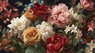 多彩花卉组合绽放之美