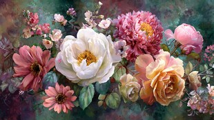 多彩花卉浪漫绽放