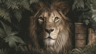 丛林中的威严雄狮