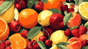 缤纷多彩水果插画盛宴