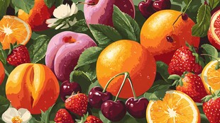 缤纷多彩的新鲜水果组合