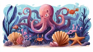 海底章鱼的奇幻世界